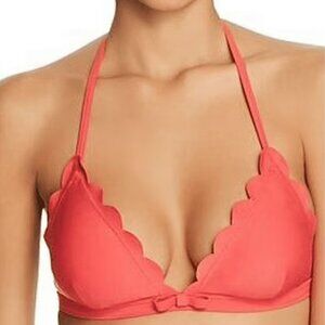 Kate Spade New York Scalloped Triangle Cup Bikini Top Peach Sherbet S